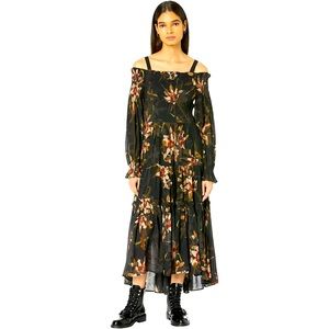 Allsaints Lillemor off the shoulder maxi dress in gorgeous floral print
